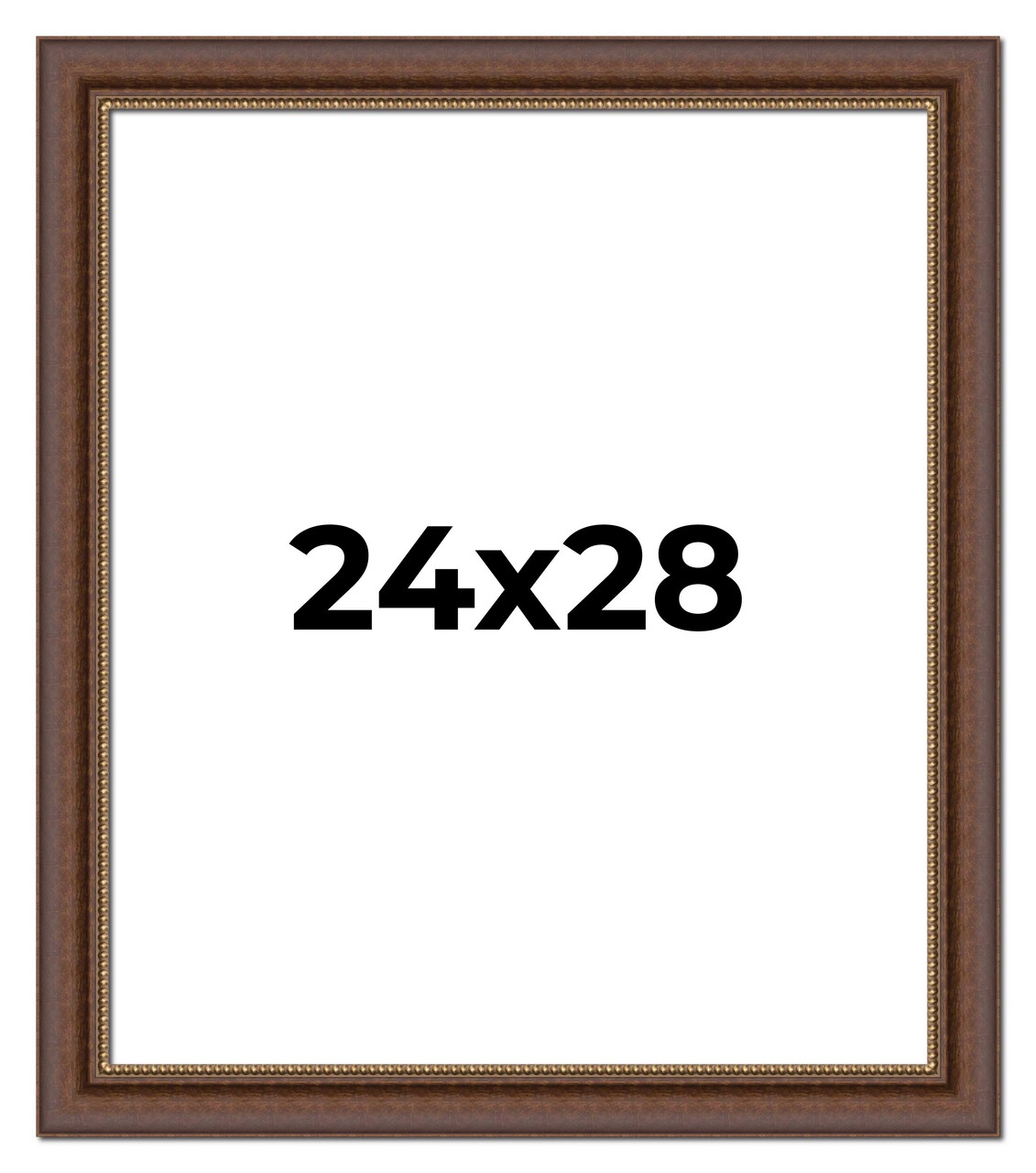 24x28 Traditional Brown Picture Frame - UV Acrylic, Foam Board Backing, Hanging Hardware